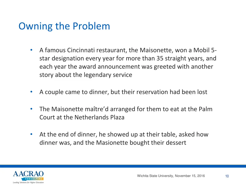 owning the problem
