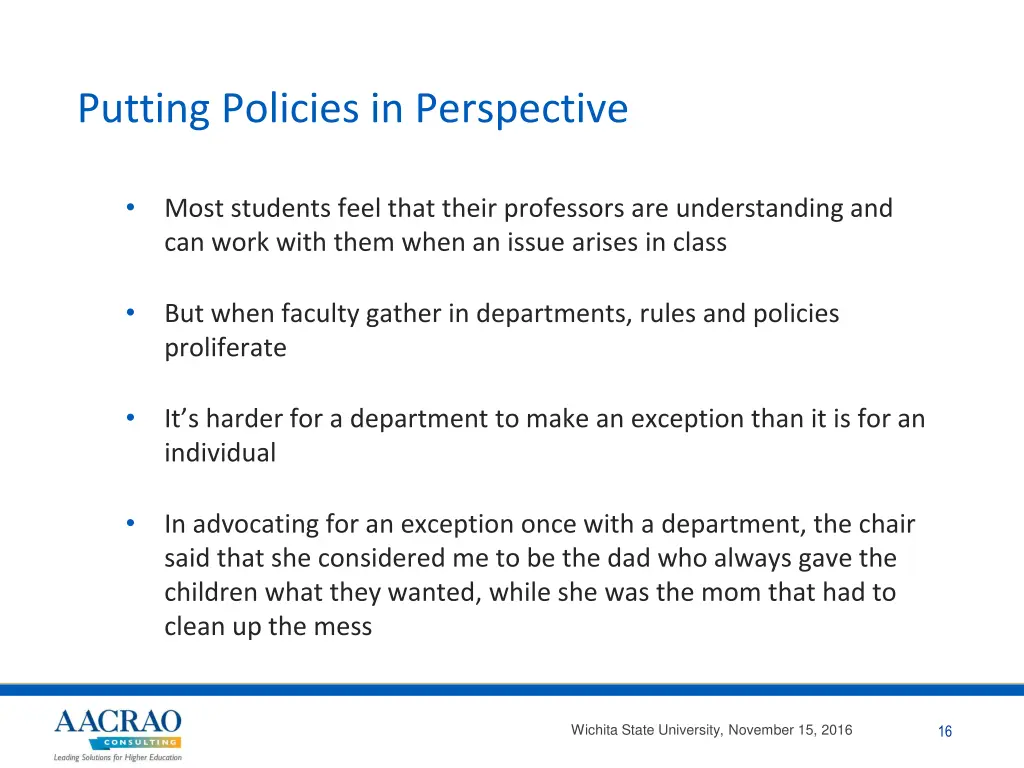 putting policies in perspective