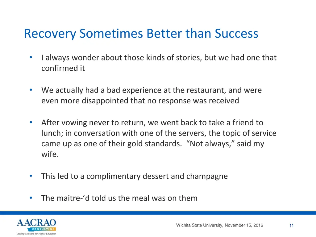 recovery sometimes better than success