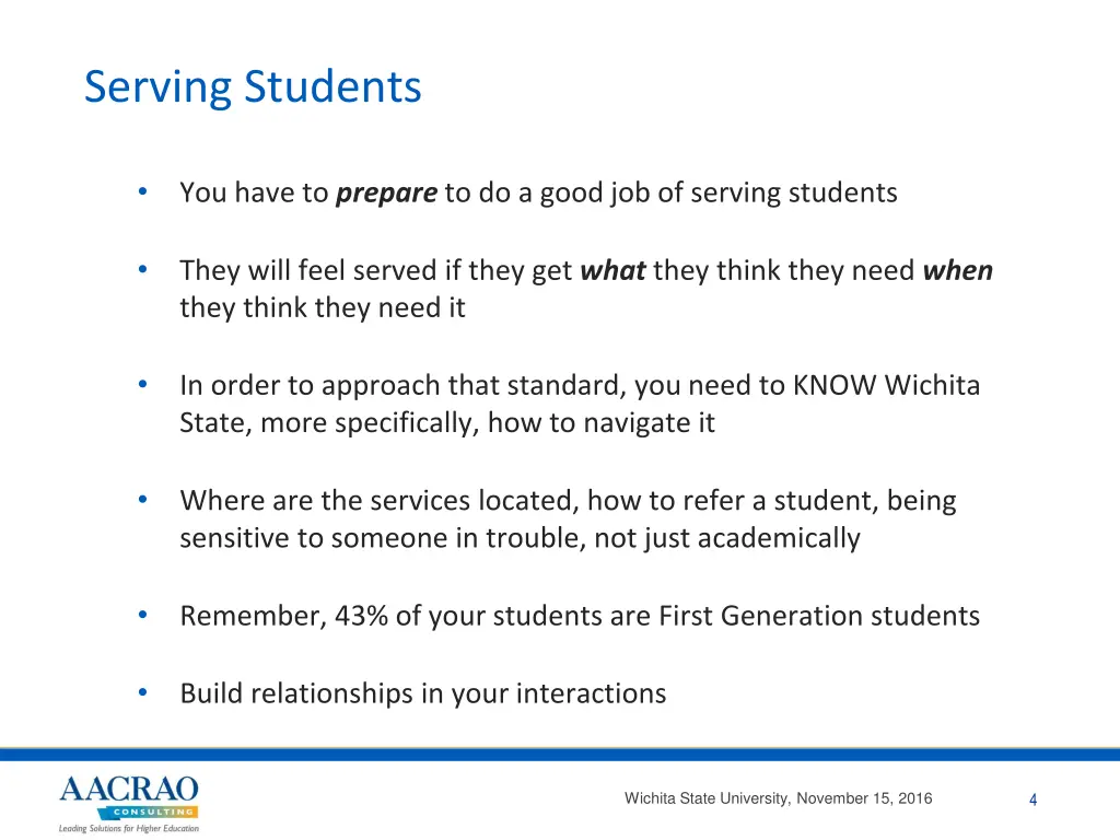 serving students