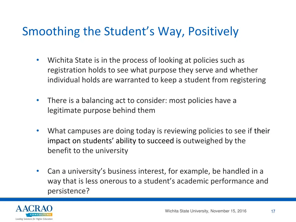 smoothing the student s way positively