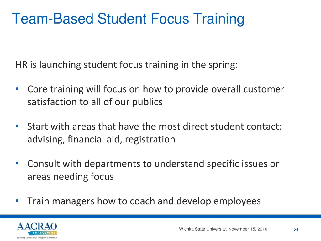 team based student focus training