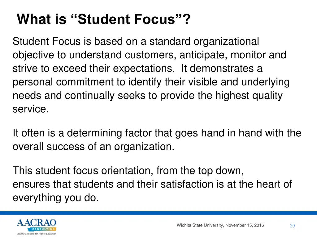 what is student focus