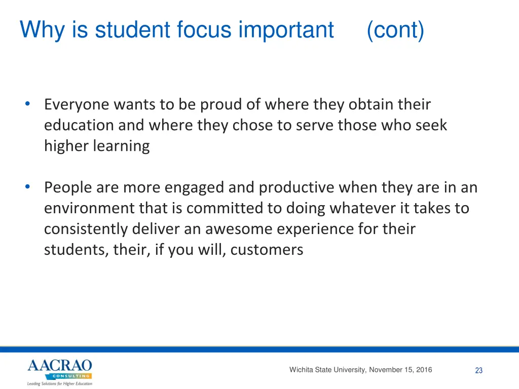 why is student focus important cont