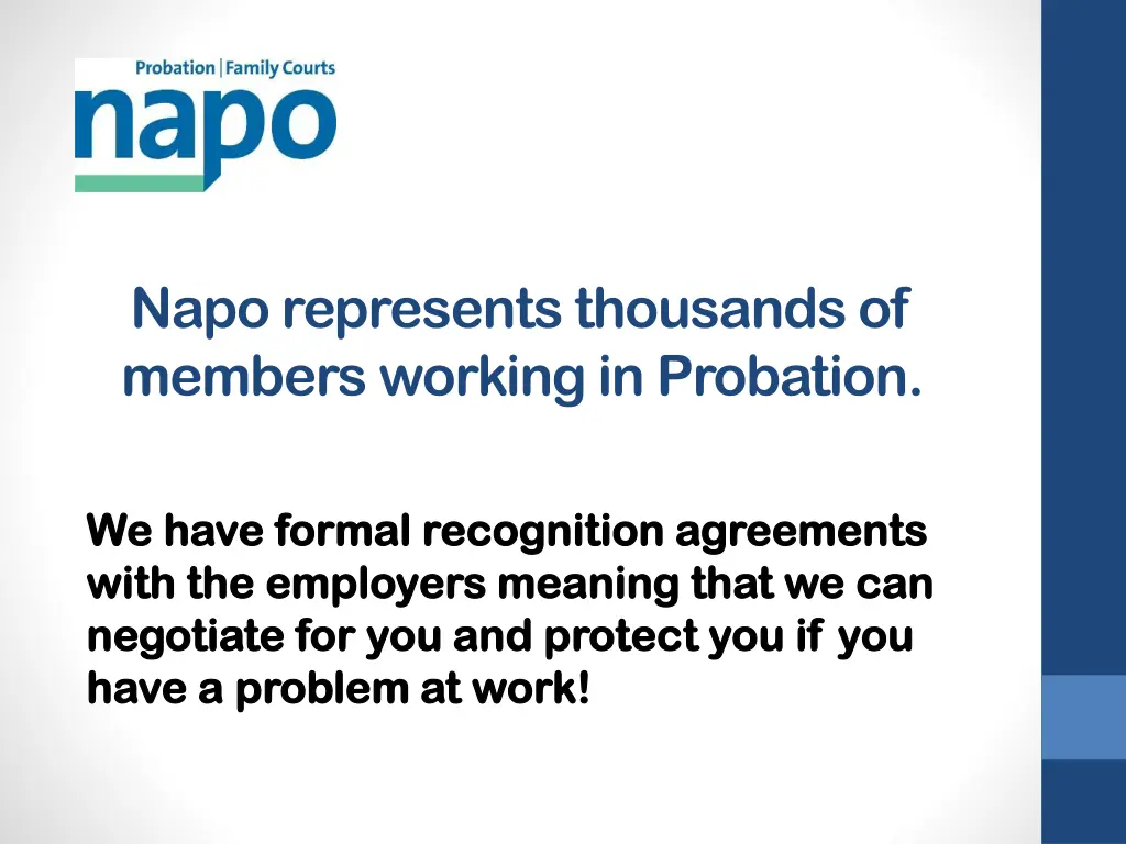 napo represents thousands of members working