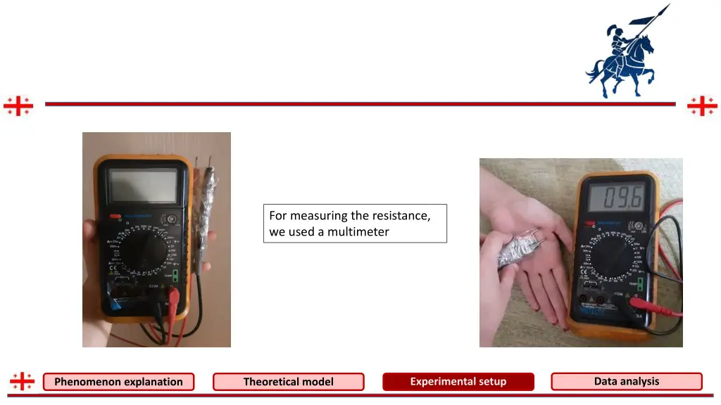 for measuring the resistance we used a multimeter