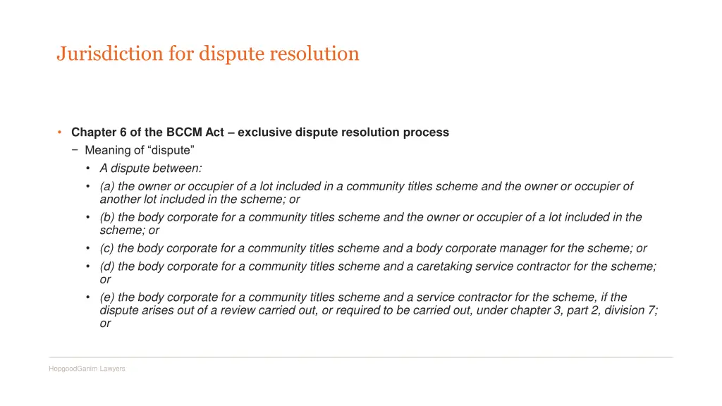 jurisdiction for dispute resolution