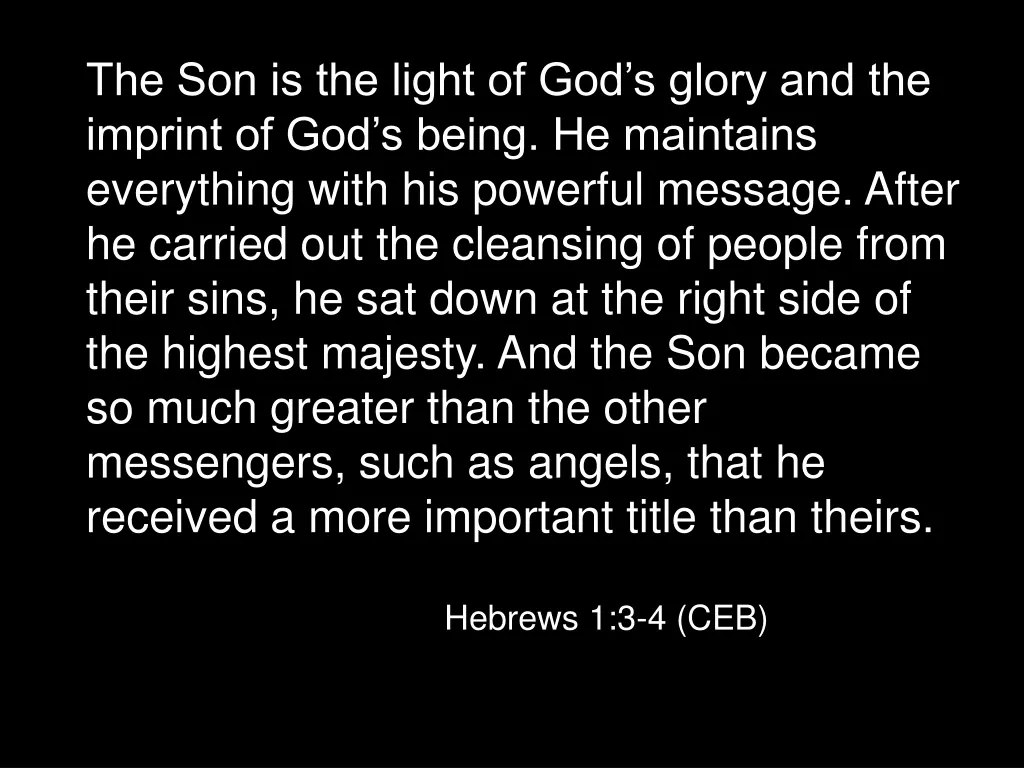 the son is the light of god s glory