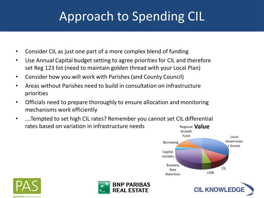 approach to spending cil