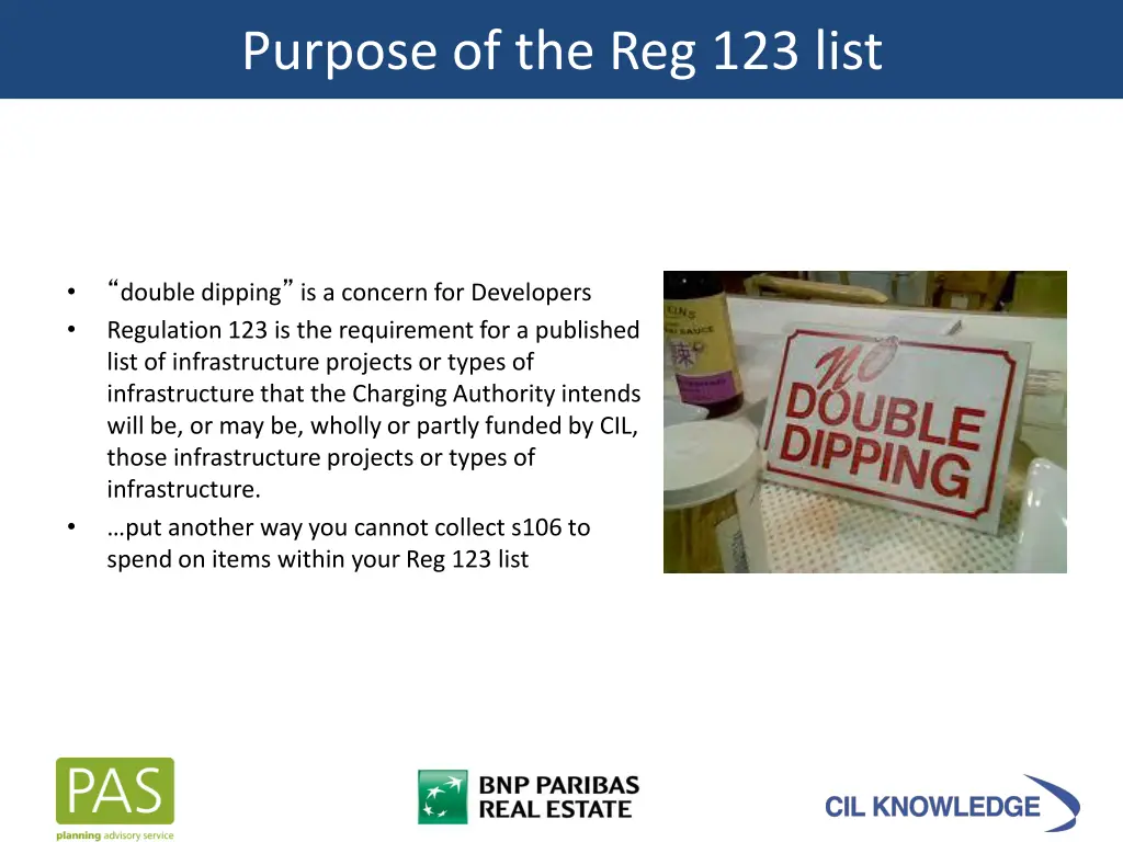 purpose of the reg 123 list