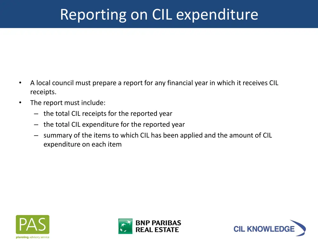 reporting on cil expenditure
