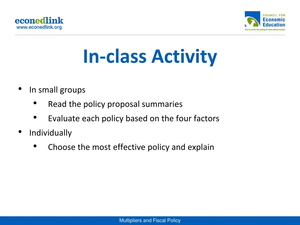 in class activity