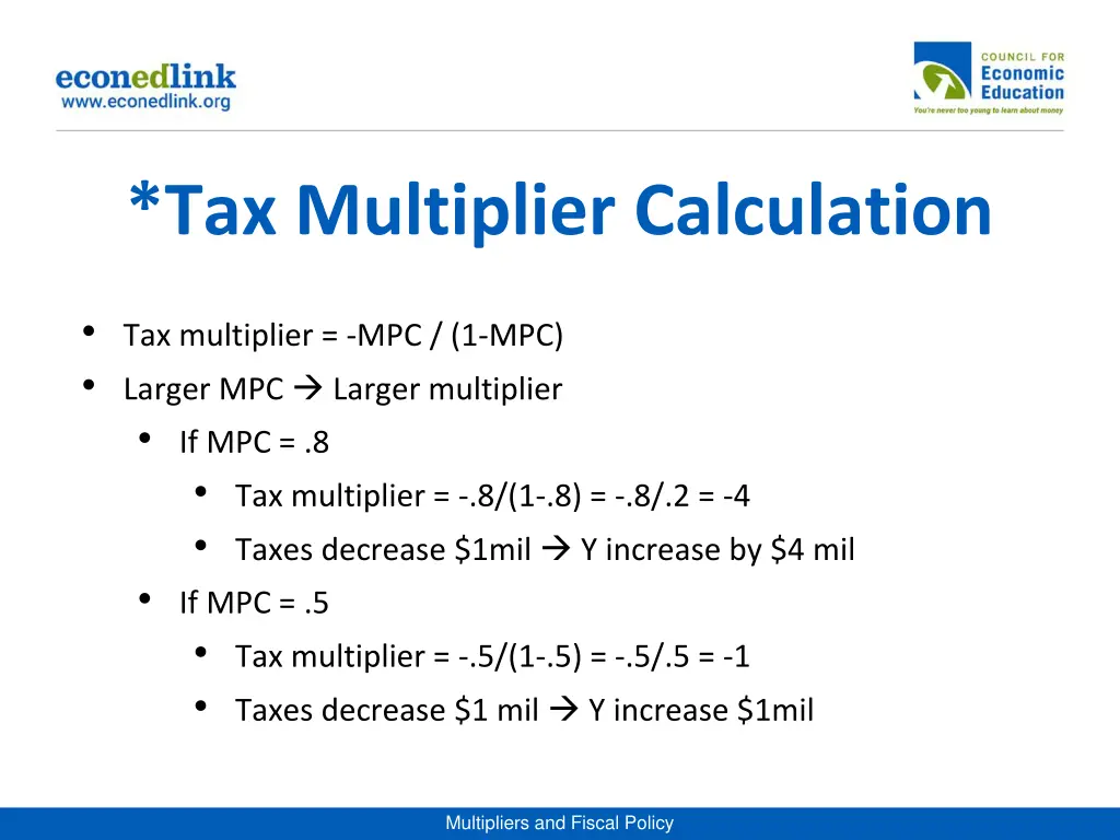 tax multiplier calculation