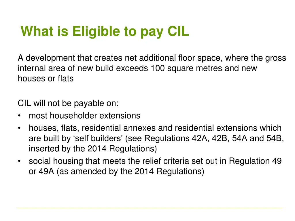 what is eligible to pay cil