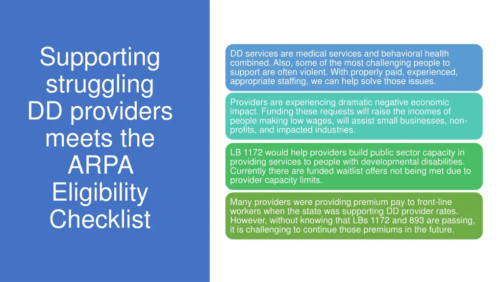 supporting struggling dd providers meets the arpa