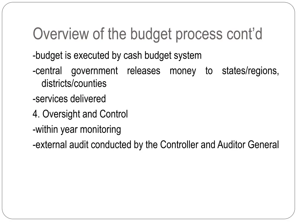overview of the budget process cont d 1