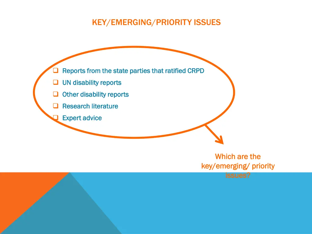 key emerging priority issues