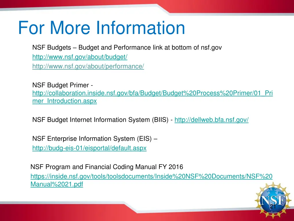for more information