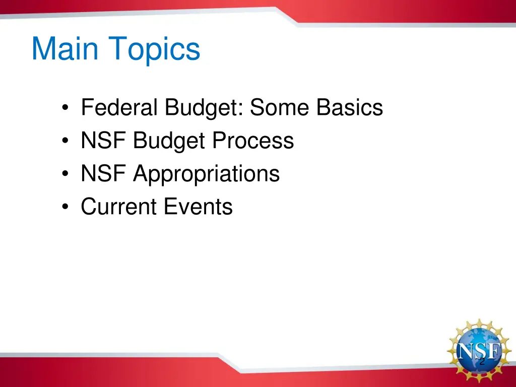 main topics