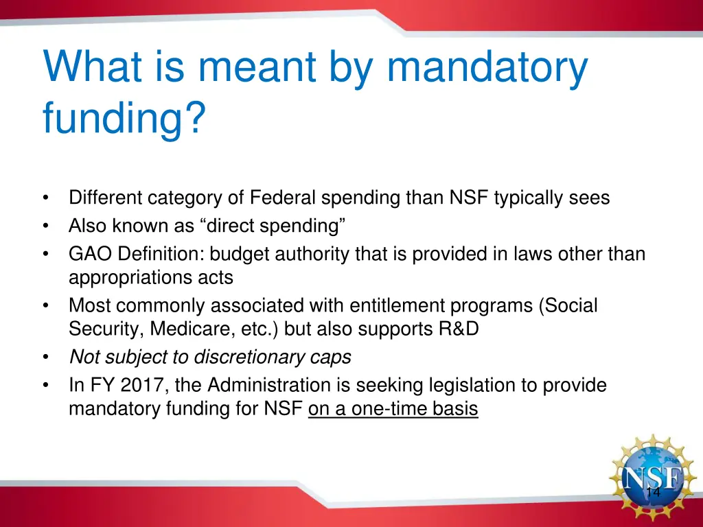 what is meant by mandatory funding