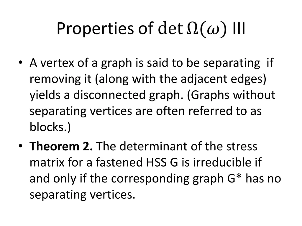 a vertex of a graph is said to be separating