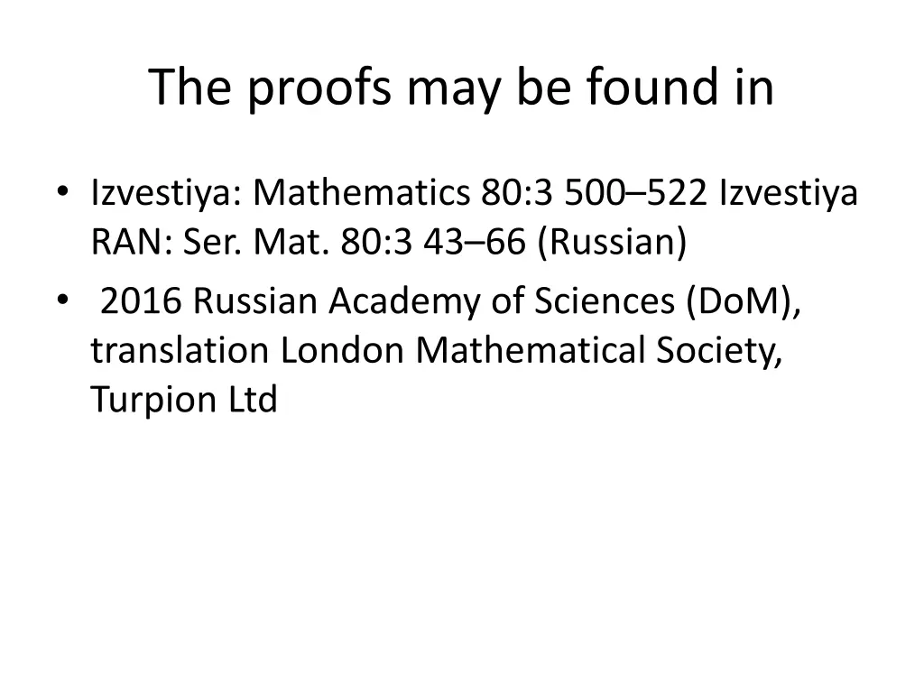 the proofs may be found in
