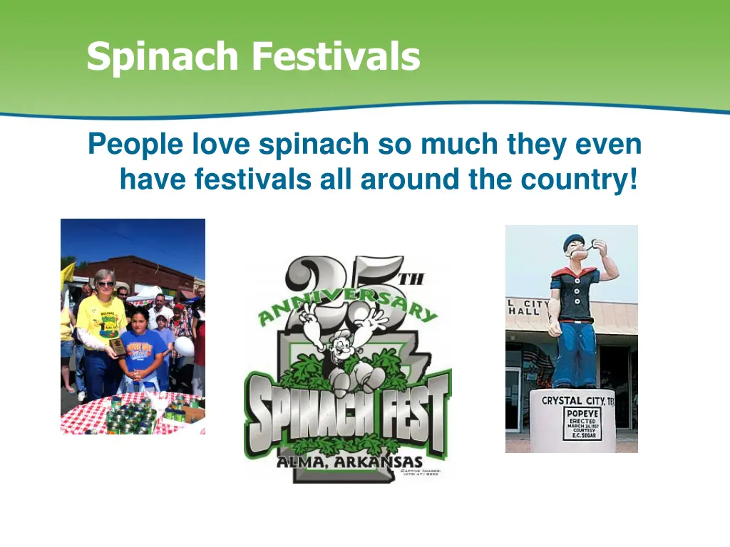 spinach festivals