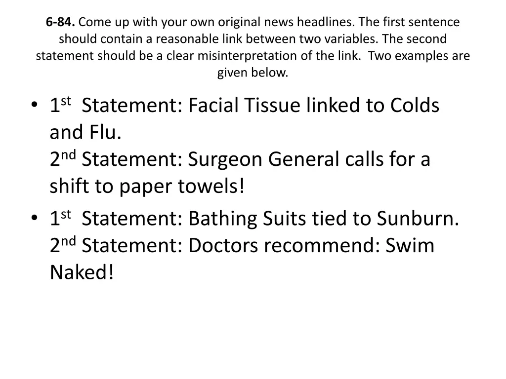 6 84 come up with your own original news