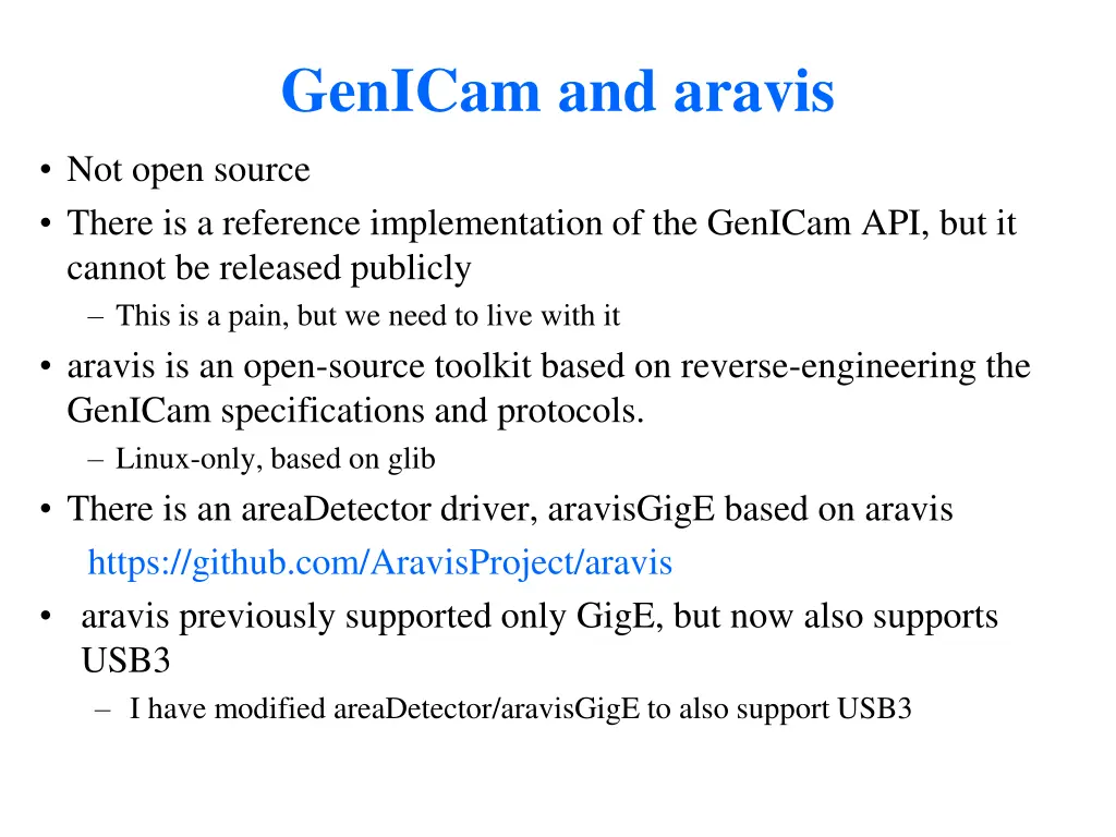 genicam and aravis