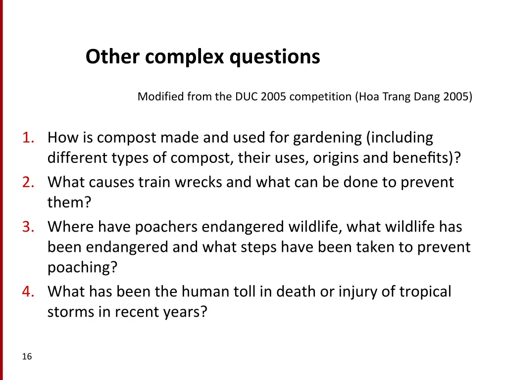 other complex questions