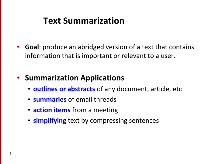 text summarization