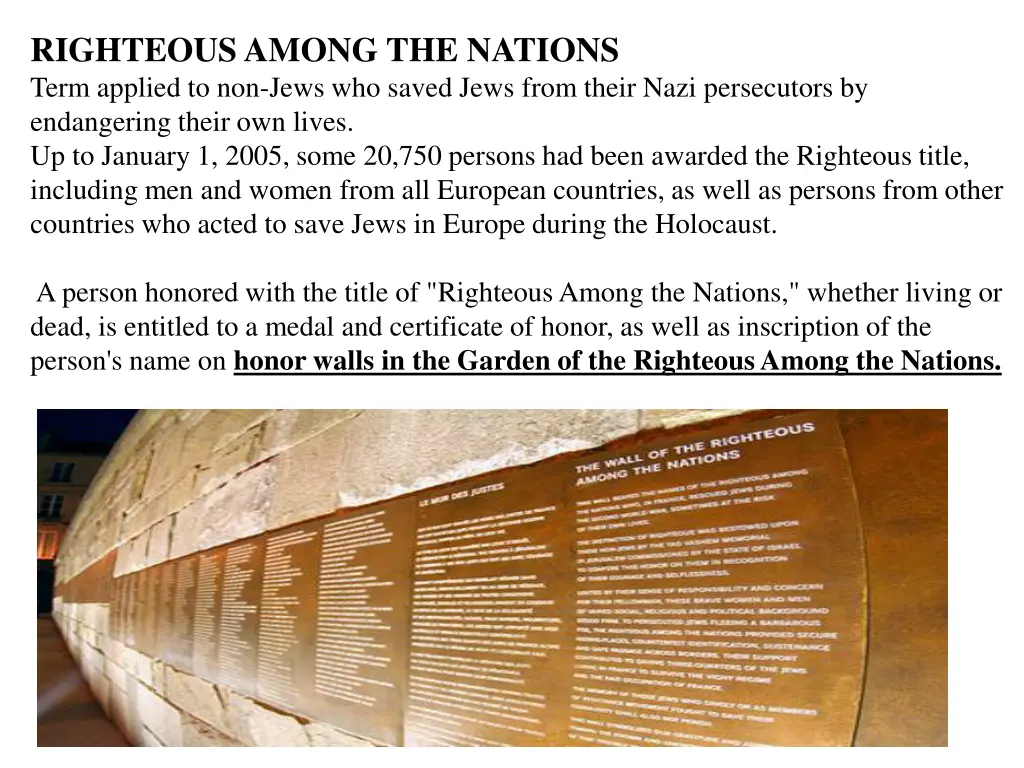 righteous among the nations term applied