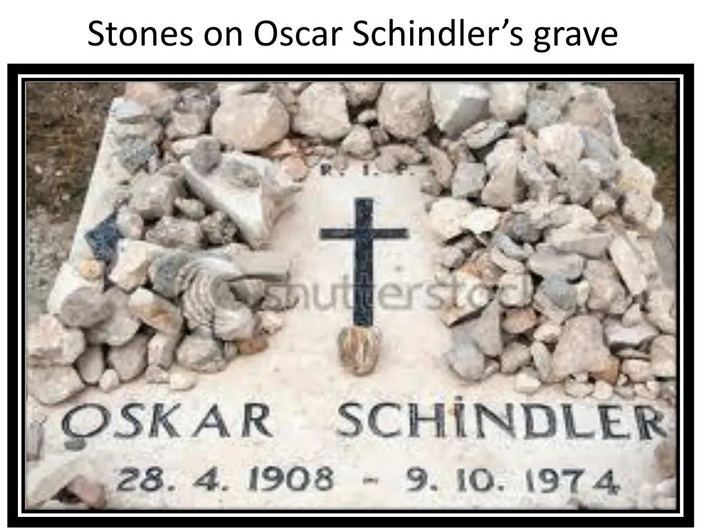 stones on oscar schindler s grave