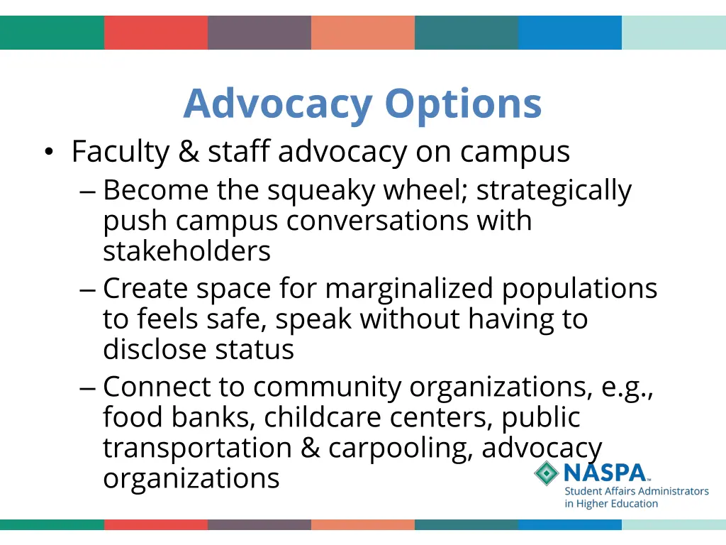 advocacy options faculty staff advocacy on campus