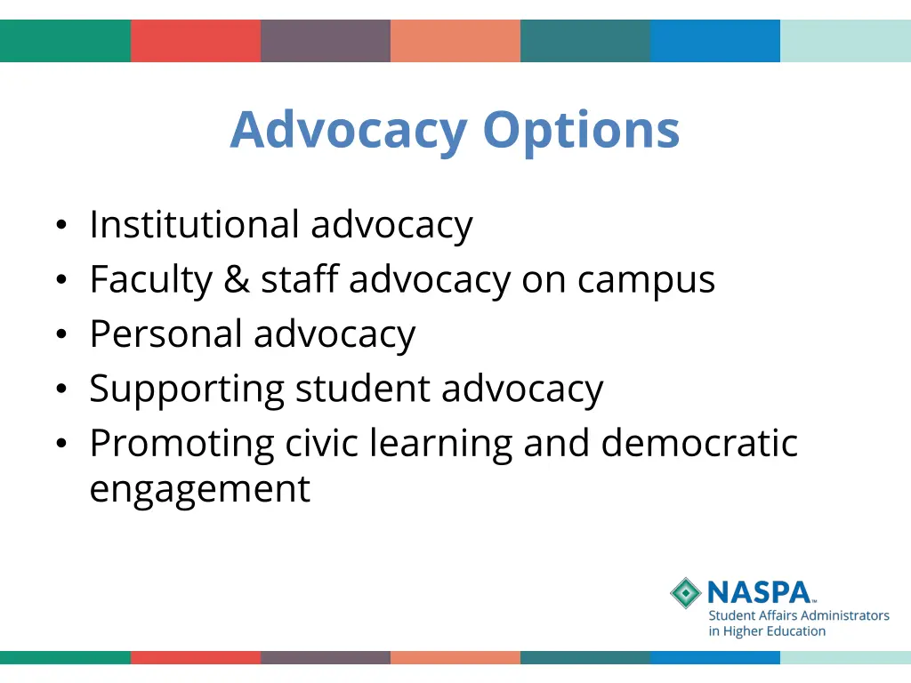 advocacy options
