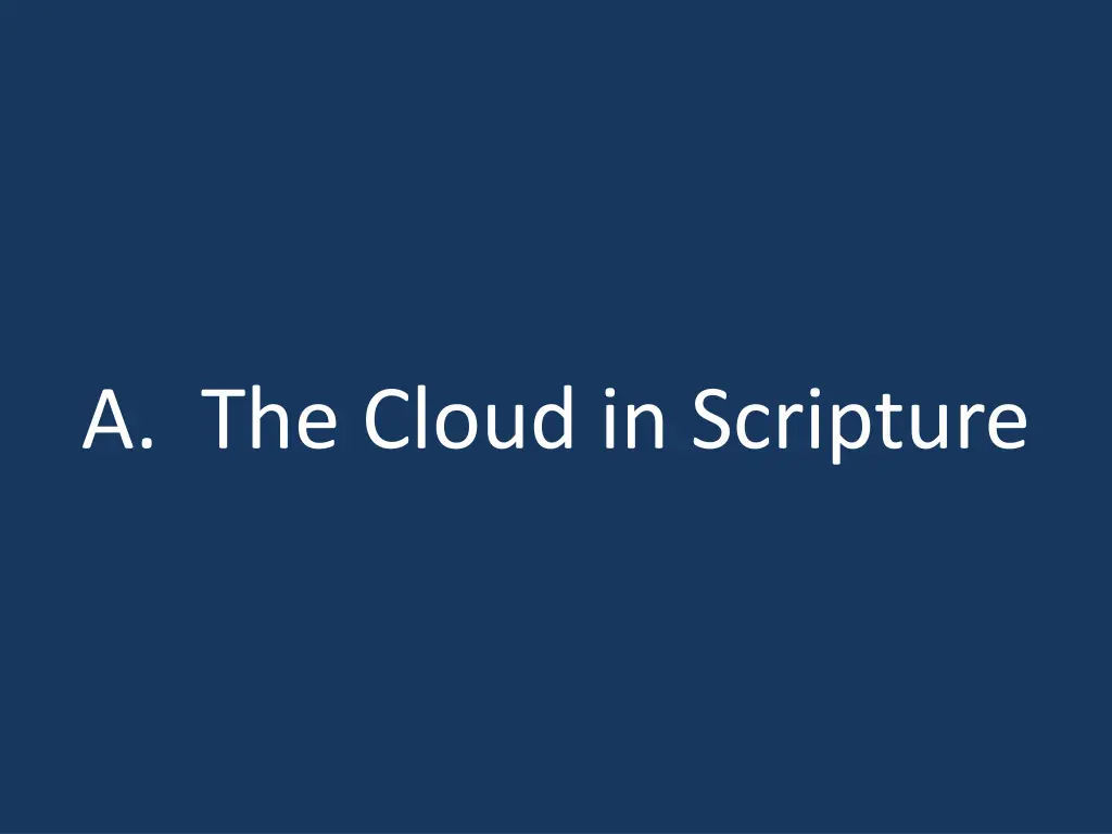 a the cloud in scripture