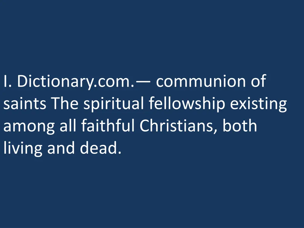 i dictionary com communion of saints