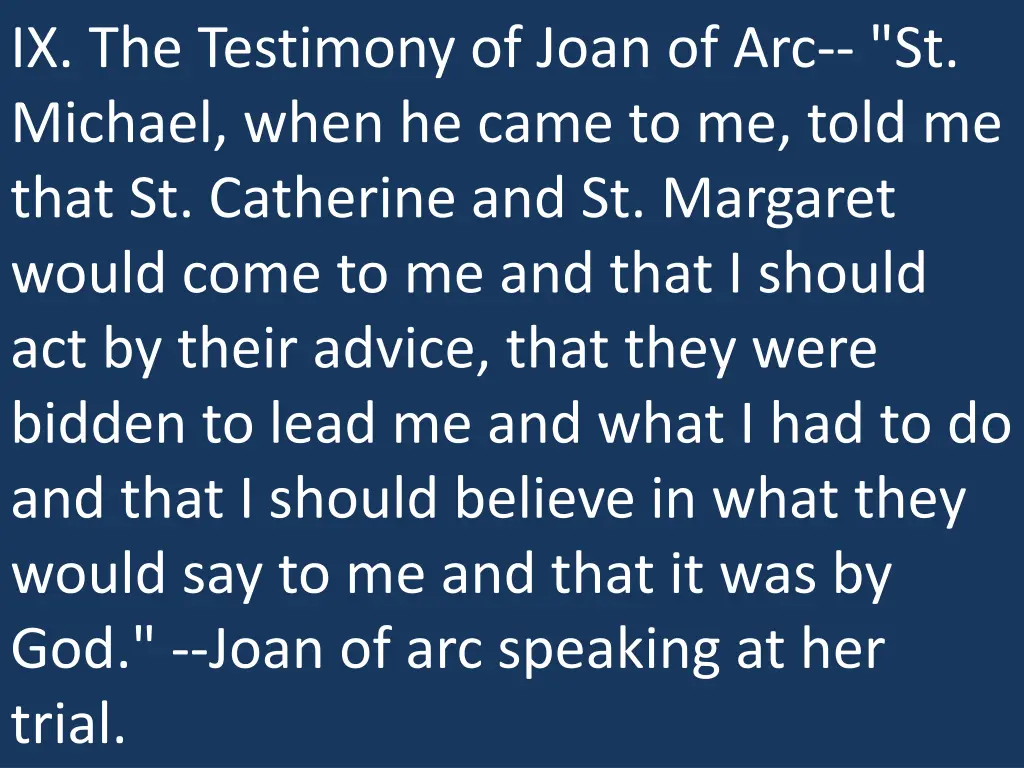 ix the testimony of joan of arc st michael when