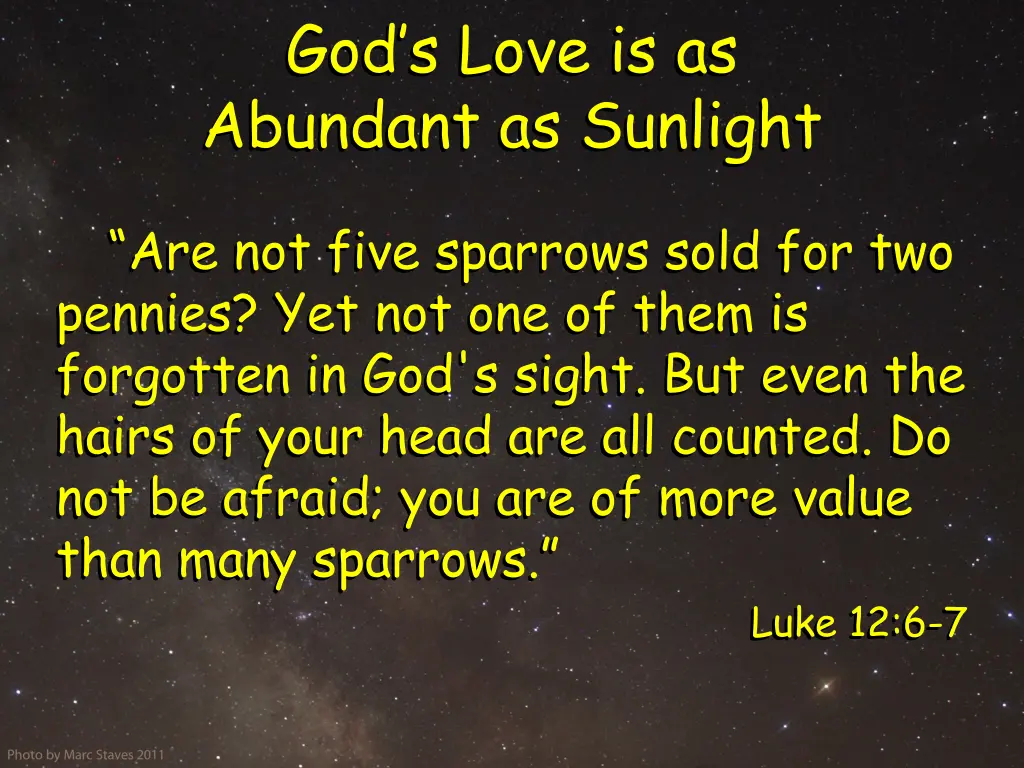 god s love is as abundant as sunlight