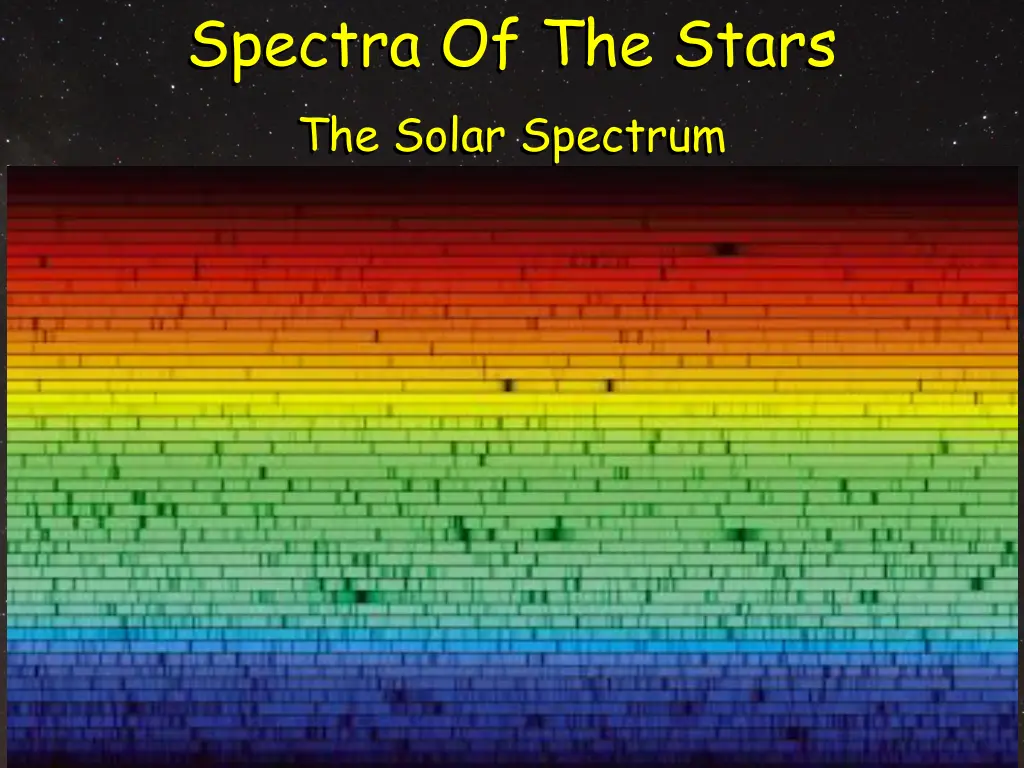 spectra of the stars the solar spectrum