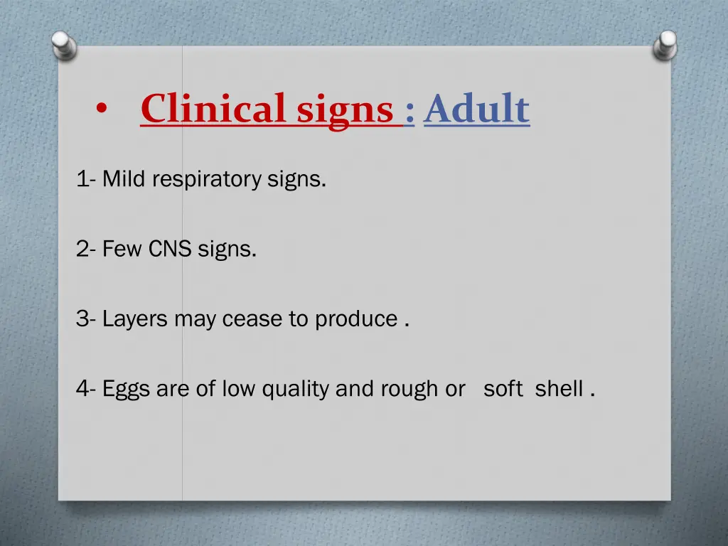 clinical signs adult