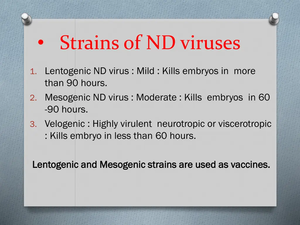 strains of nd viruses