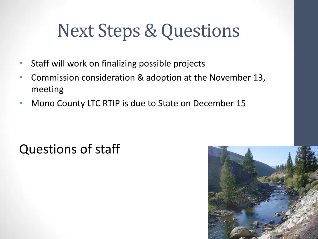 next steps questions