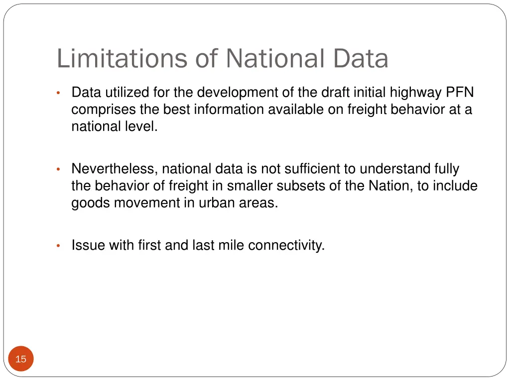 limitations of national data