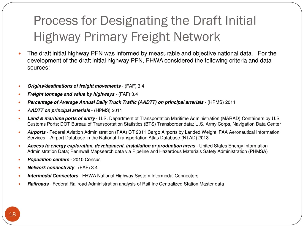 process for designating the draft initial highway