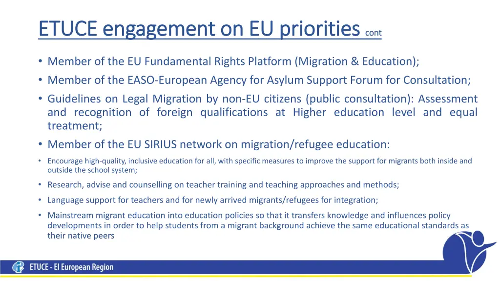 etuce engagement on eu priorities etuce
