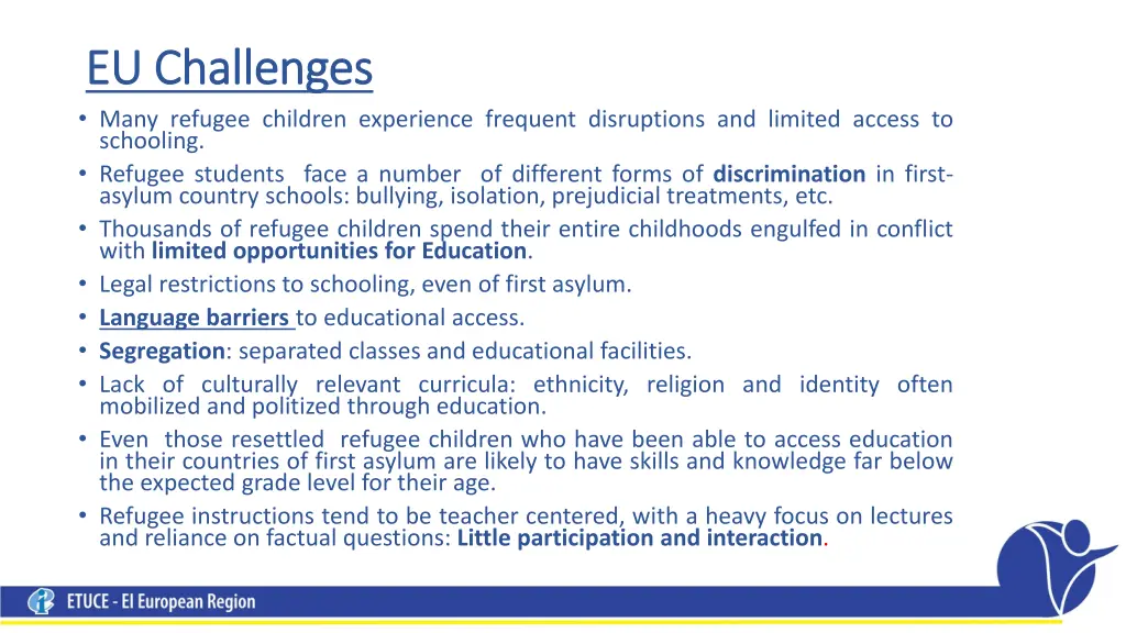 eu challenges eu challenges many refugee children