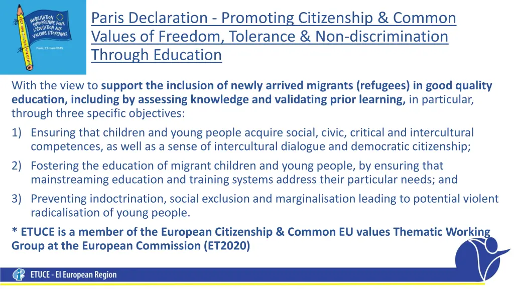 paris declaration promoting citizenship common