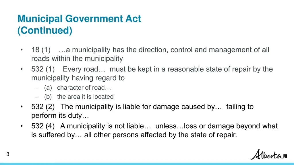 municipal government act continued