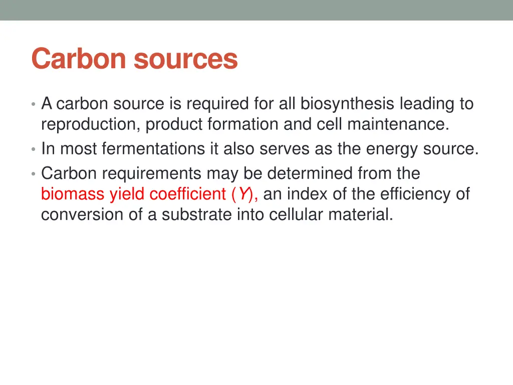 carbon sources